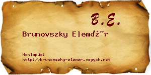 Brunovszky Elemér névjegykártya